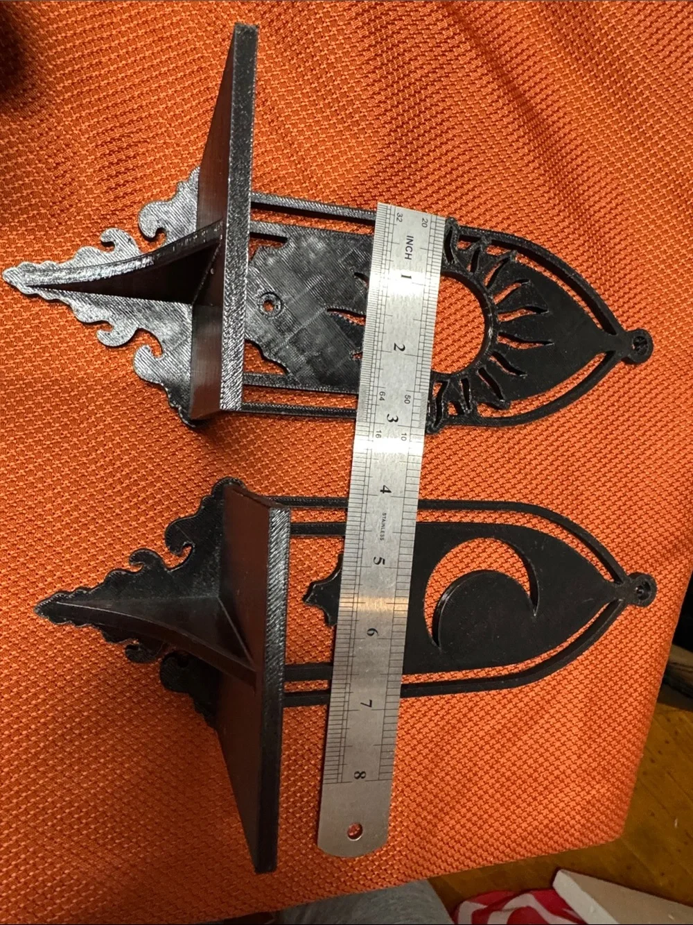 Pair 3D printed Black Sun and Moon Wall Sconces